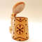 4 Vintage Wooden Mug with the lid Carved Wood with pyrography Made in USSR 1970’s.jpg