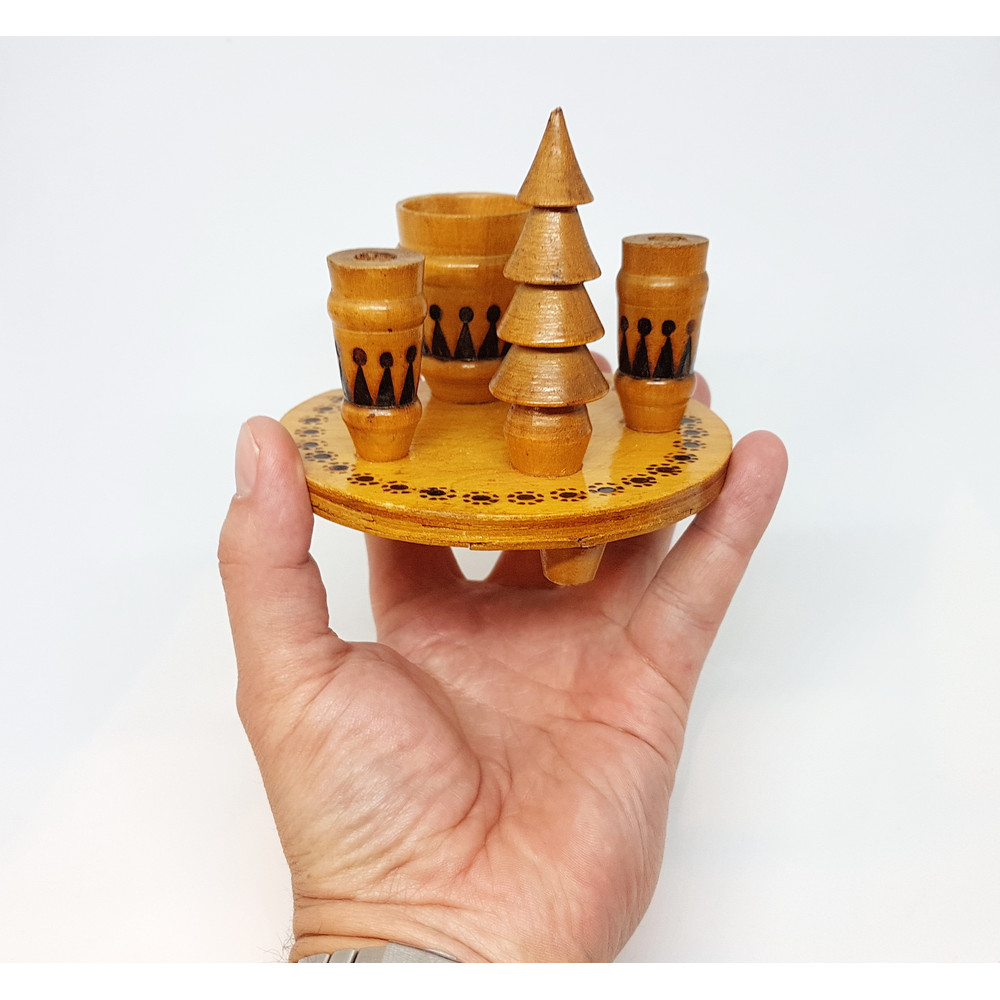 10 Vintage Wooden Pencil Holder Desktop device USSR 1970s.jpg