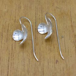 925 Silver Modern Women Flower Earrings Jewelry