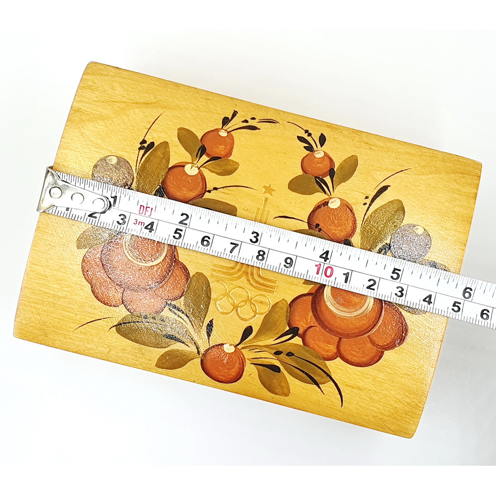 12 Vintage Wooden Casket box Gorodets painting Olympic Games in Moscow 1980.jpg