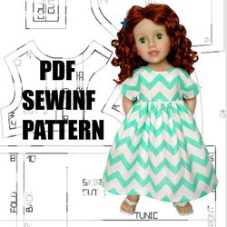 Pdf pattern for Australian girl doll, dress for doll, Australian girl doll clothes, dress, pdf pattern Australian girl