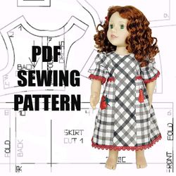 Pdf pattern Australian girl doll, doll dress, Australian girl doll pattern, dress, Australian girl doll outfit clothes