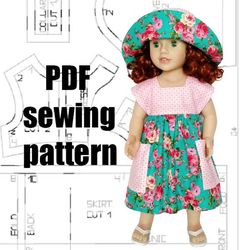 Pdf pattern Australian girl doll, doll dress, doll hat,Australian girl doll sewing pattern, Australian girl doll clothes