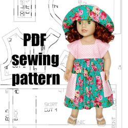 pdf pattern australian girl doll, doll dress, doll hat,australian girl doll sewing pattern, australian girl doll clothes