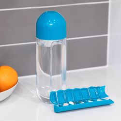 Water Bottle Combine Daily Pill Boxes Organizer