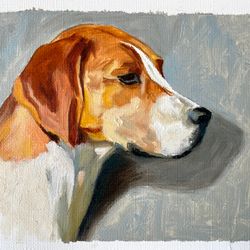 Red dog oil painting, original art, painting, portrait of a dog, dog oil painting, original inspiring art