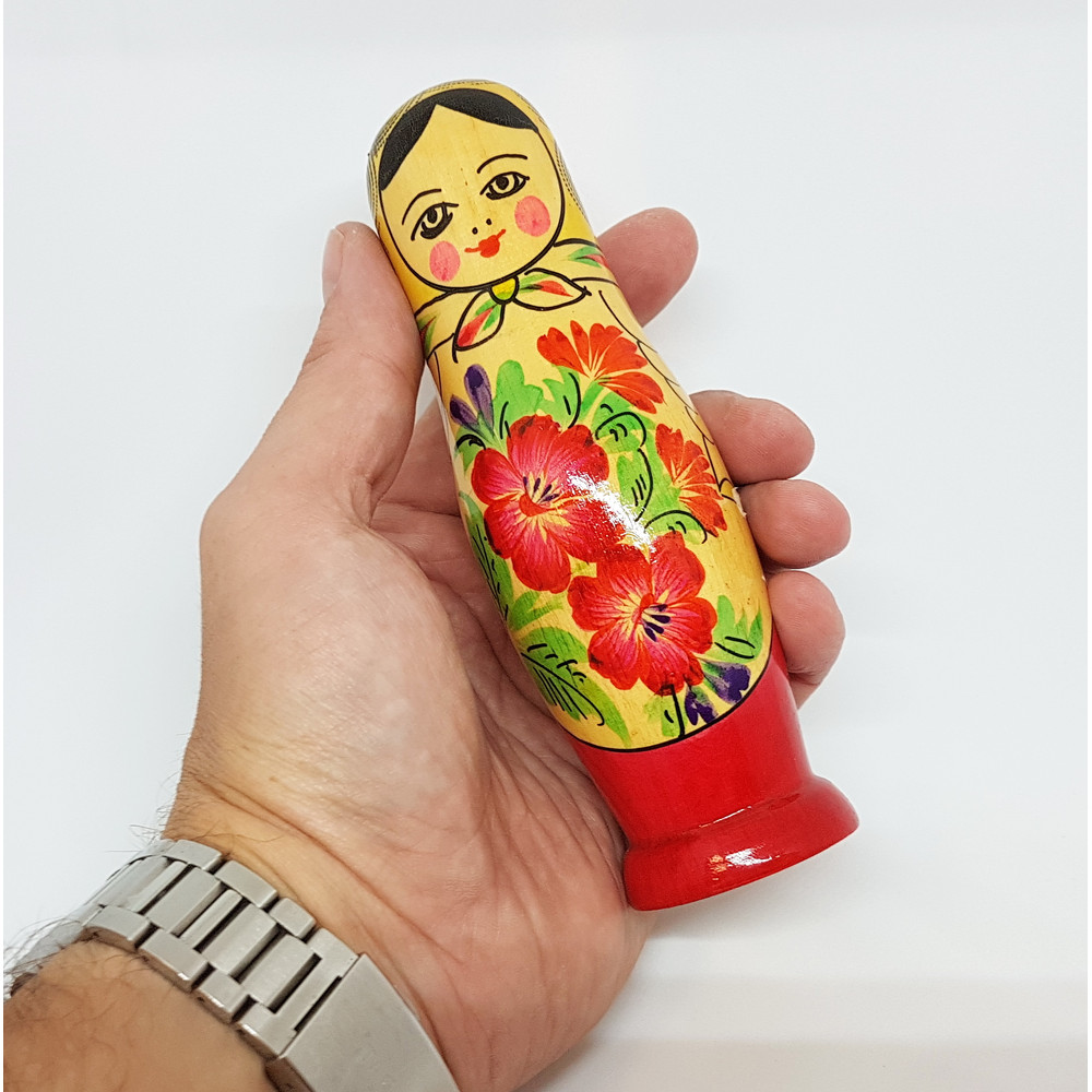 9 Vintage USSR Wooden Souvenir Nesting Doll MATRESHKA 1978 14 cm 5.5 incn.jpg