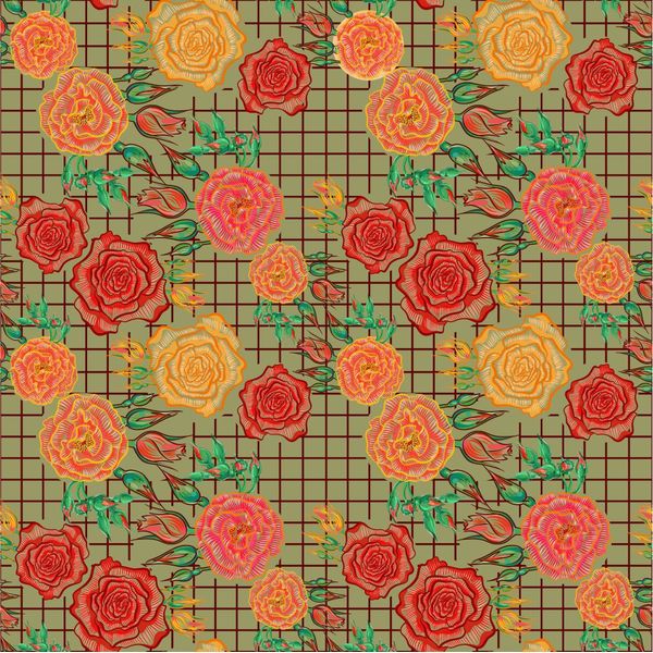 Roses-seamless-pattern-flowers-digital-paper-surfaces-design-cage-grid-olive.jpg