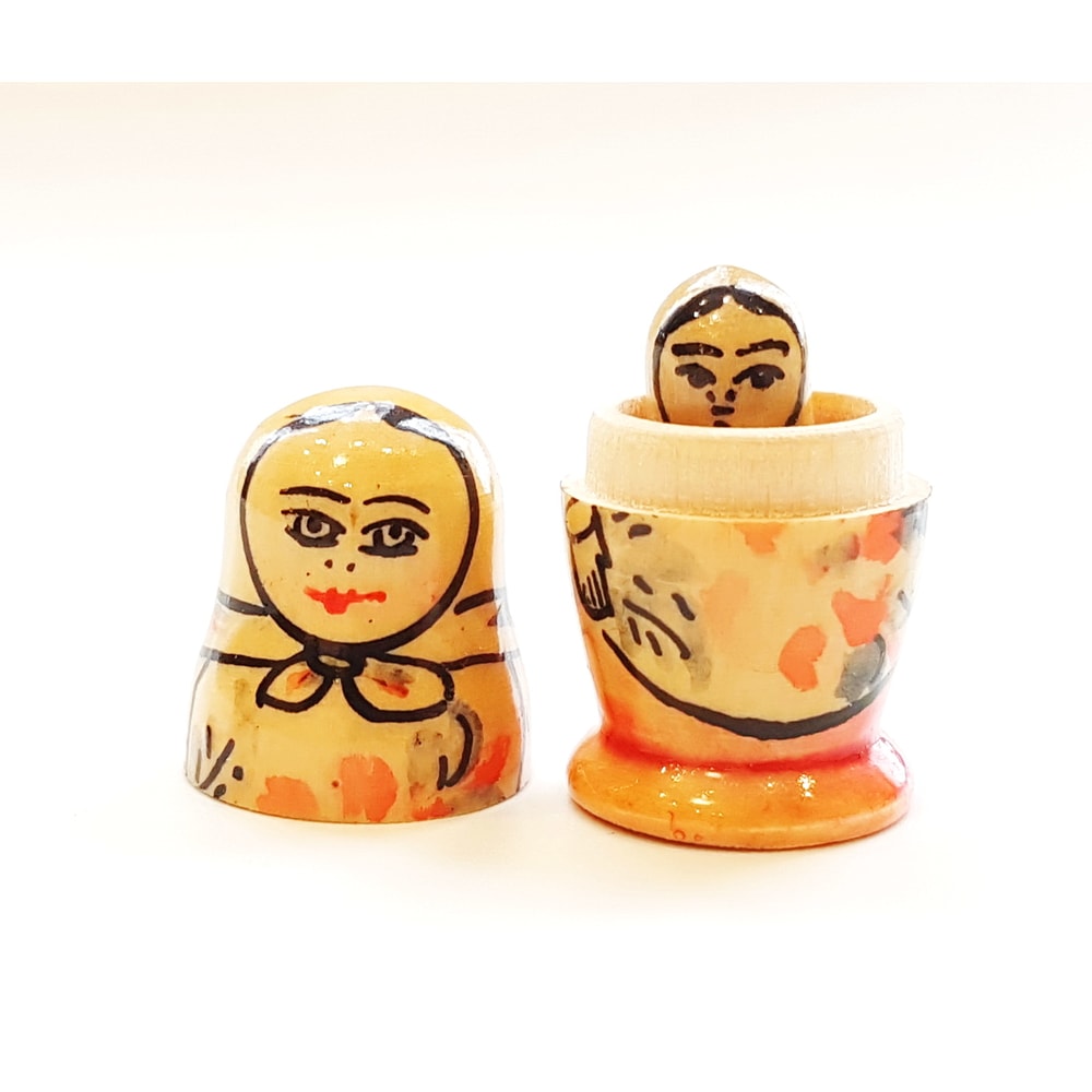 8 Vintage USSR Wooden Nesting Small Doll MATRESHKA set 2 pcs 1980s.jpg