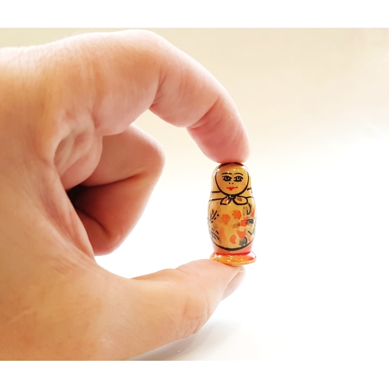 10 Vintage USSR Wooden Nesting Small Doll MATRESHKA set 2 pcs 1980s.jpg