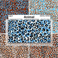 Animal Print Seamless Pattern, Leopard Digital Paper, Surface Design, Snow Background, Textile Fabric, Wallpaper