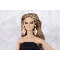 Dolls jewelry earrings Poppy Parker Barbie Nu face Fashion royalty