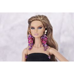 Fashion doll jewelry earrings for Fashion royalty Barbie Poppy Parker Nu face