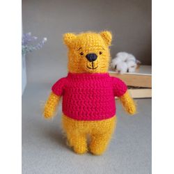 Teddy bear Winnie the Pooh  Home decor Amigurumi Cute gift Crochet toy