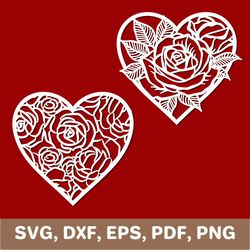 Heart svg, heart template, heart dxf, heart png, heart laser cut, heart cut file, heart pdf, Cricut, Silhouette, SVG