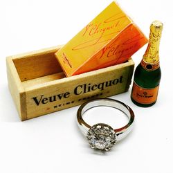 Dollhouse miniature 1:12 bottle Champagne! (Without wooden box)