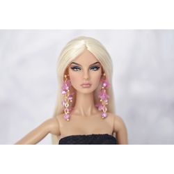 Earrings with sequins and beads for dolls Nu Face Poppy Parker Barbie Fashion royalty
