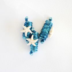 sea jewelry for hair and locs, dreadlock beads, set of dread beads