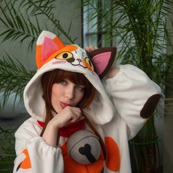 IN STOCK SALE, READY TO SHIP! Custom calico cat kigurumi for 155-160 cm height