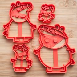 Peppa Pig Family Cookie Cutter. Set - 4 pcs.