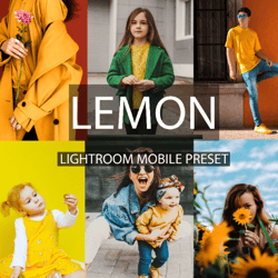5 lightroom mobile presets, lemon Presets, yellow Preset, Instagram Presets, Preset portrait, blogger presets