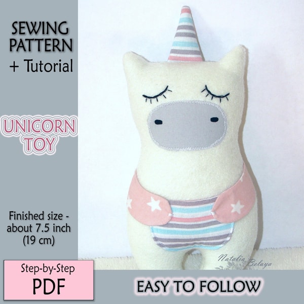Unicorn E Pattern PDF Sewing Pattern And Tutorial Stuffed Inspire