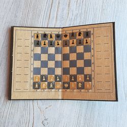 Soviet pocket chess vintage travel game Kishinev Moldova made