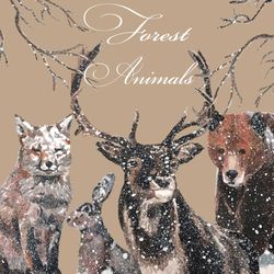 Forest Animals clipart, Winter clipart, Christmas clipart