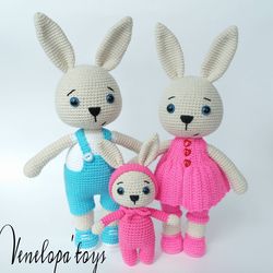 Pattern Amigurumi Bunny Family