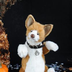 realistic toy dog corgie teddy bear friend