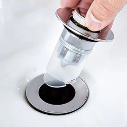 Sink Drain Stopper Pop Up Basin Drain Filter Anti-Clogging