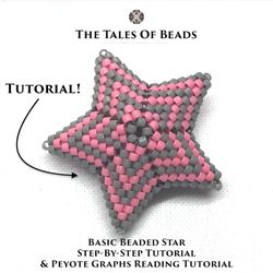 Basic Beaded Star Tutorial / 3D Peyote Star Step-by-step Tutorial Peyote Graph Reading Directions