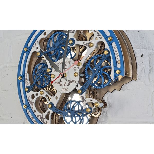 automaton-bite-Gzhel-moving-gear-unique-handcrafted-wooden-wall-clock-by-woodandroot-steampunk-blue-white-ceramic-russian-5.jpg