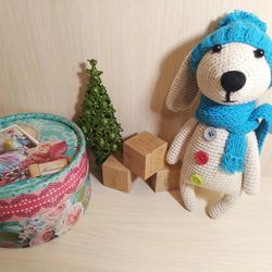 Crochet Dog, Handmade Dog Toy, Stuffed Animal Baby Shower, Gift, Amigurumi, Baby Toy, Crochet, Crochet Farm Animal
