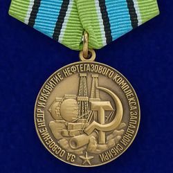 Medal for the development of the subsoil and the development of the oil and gas complex of Wes. USSR. Copy, reproduction