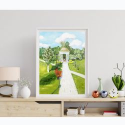 Landscape Painting Park Original Art Summer Day Oil Canvas Artwork  Small Painting by LarisaRay