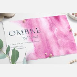 Ombre Watercolor Texture Background Red & Pink,digital ,wallpaper,wedding invitation, card design,gradient,wash,feminine