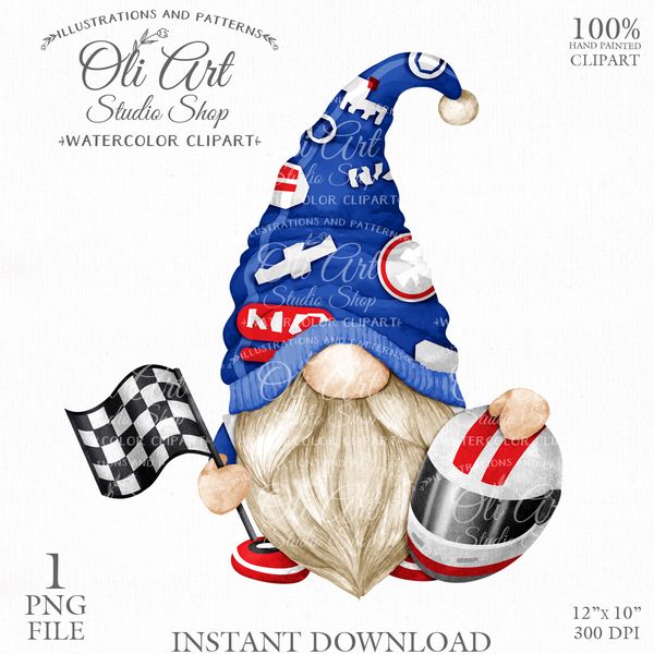 Gnome race car driver clipart_1.JPG