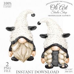 Gnome Sheep. Hand painted clipart. Cute Characters, Hand Drawn graphics. Digital Download. OliArtStudioShop