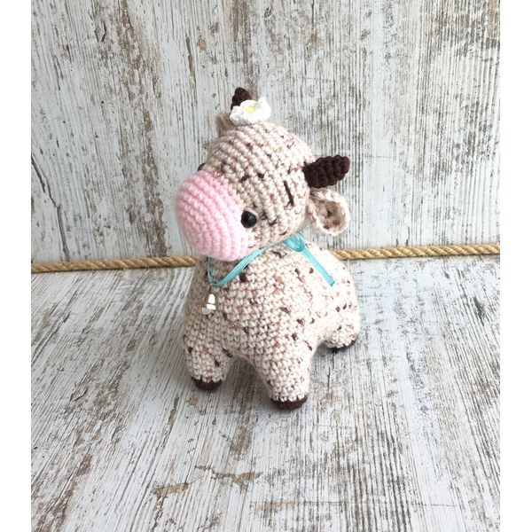 cow crochet toy stuffed animal crochet cow baby gift cow toy - Inspire  Uplift