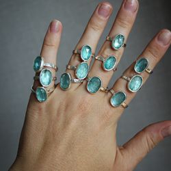 Kyanite silver ring