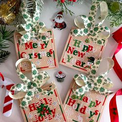 Merry Christmas cross stitch pattern Christmas ornaments cross stitch chart Cross stitch pattern PDF Instant download