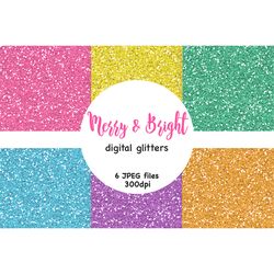 Merry And Bright Pattern | Christmas Glitter Paper