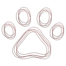 Dog paw scribble stitch embroidery design,Dog paw machine embroidery design,INSTANT DOWNLOAD-1350