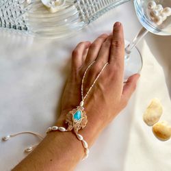 larimar bracelet, barefoot bracelet, women bracelet, slave bracelet, cuff bracelet, macrame jewelry, wedding bracelet