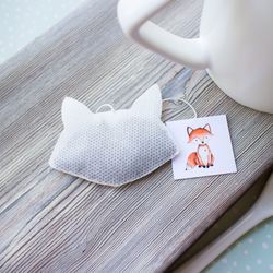 Baby Fox Tea bags tea party invitation  Set - 12 pcs. Woodland baby shower