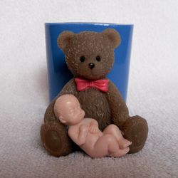 Big teddy bear and baby - silicone mold