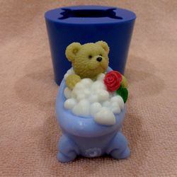 Teddy bear taking a bath - silicone mold