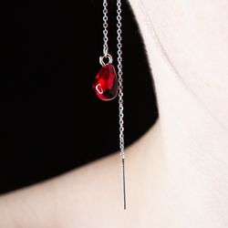 Long earrings Pomegranate seed Casual earrings Chain earrings