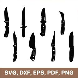 Knife svg, knives svg, knife dxf, knives dxf, knife png, knives png, knife cut file, knife cut out, knife template, SVG